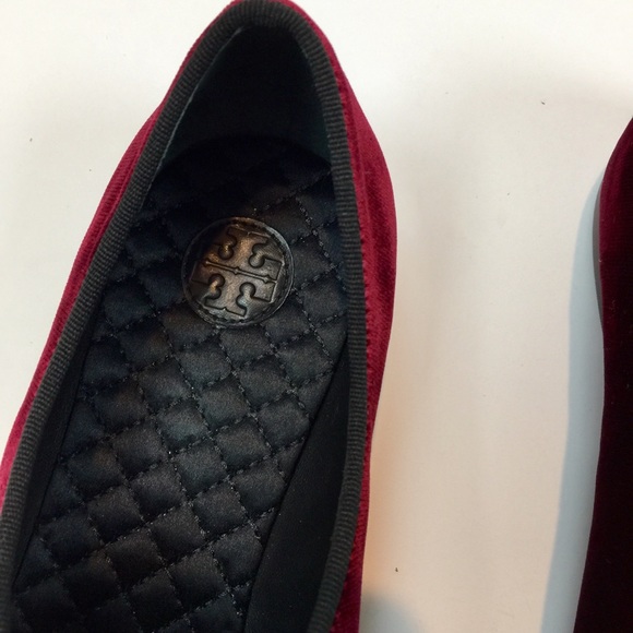 Tory Burch Bordeaux Clara Flats Red Velvet Sz 7.5 - Picture 9 of 16